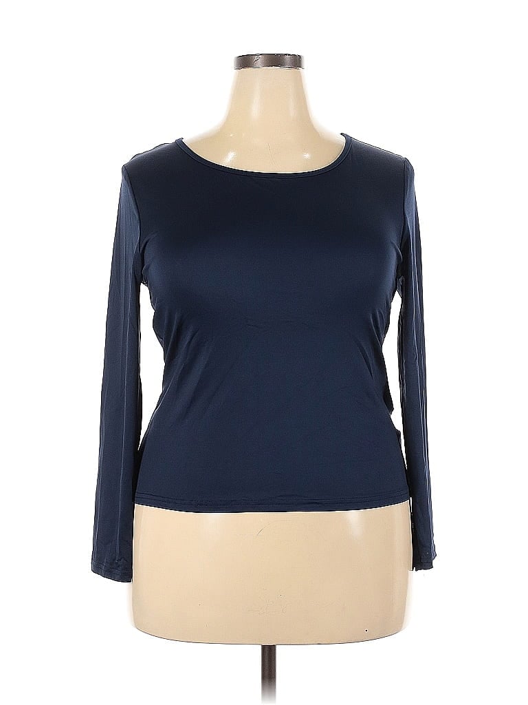 Pre-owned Shein Curve 3/4 Sleeve T-shirt In Blue
