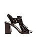 Prada 100% Leather Burgundy Heels Size EU 38 - photo 1