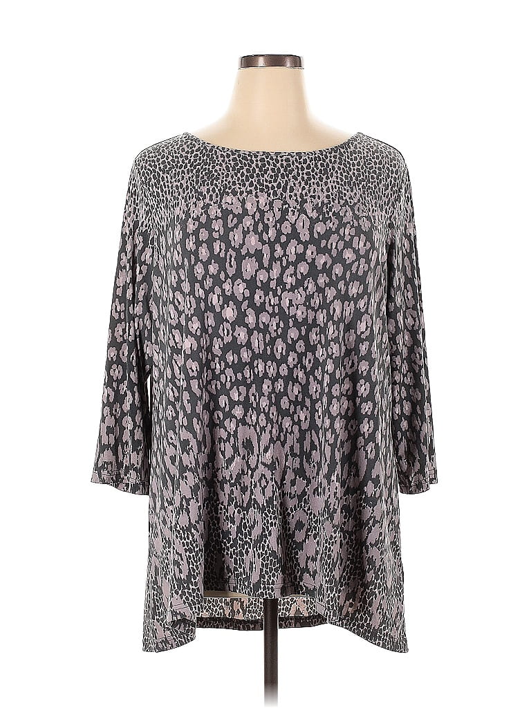 Belle By Kim Gravel Gray 3/4 Sleeve T-Shirt Size XL - photo 1