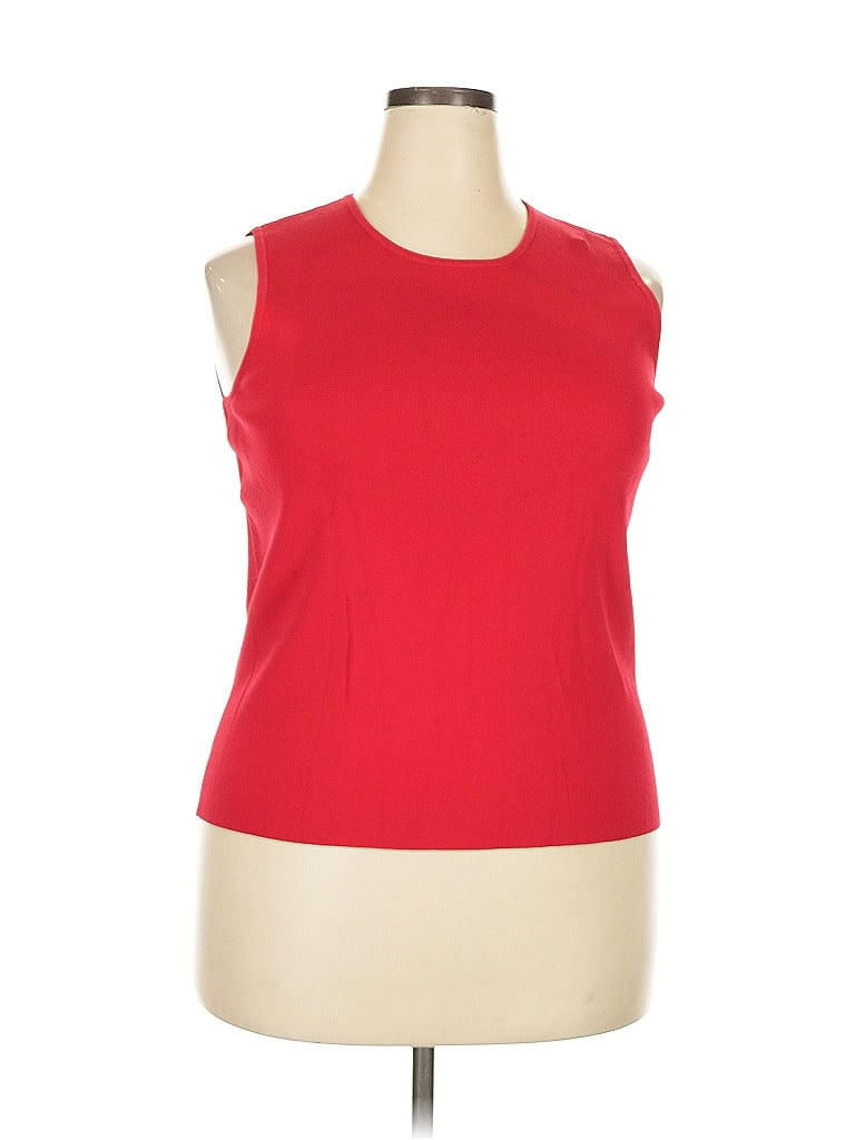 Click to view more detailed imagery on our partner's website Pre-owned Laura Ashley Sleeveless Top Red Crew Neck Tops