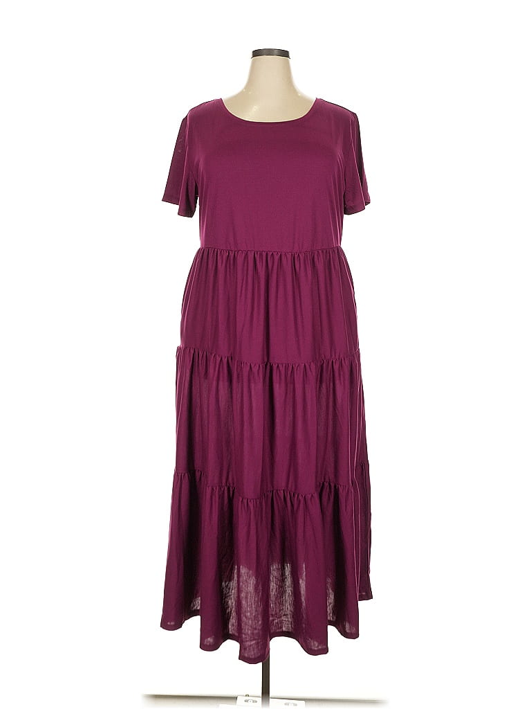 Woman Within Burgundy Casual Dress Size 18 - photo 1