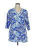 Soft Surroundings 100% Cotton Blue 3/4 Sleeve Blouse Size 1X - photo 1