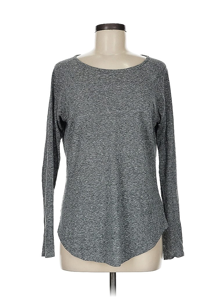 Pre-owned Athleta Long Sleeve T-shirt In Gray