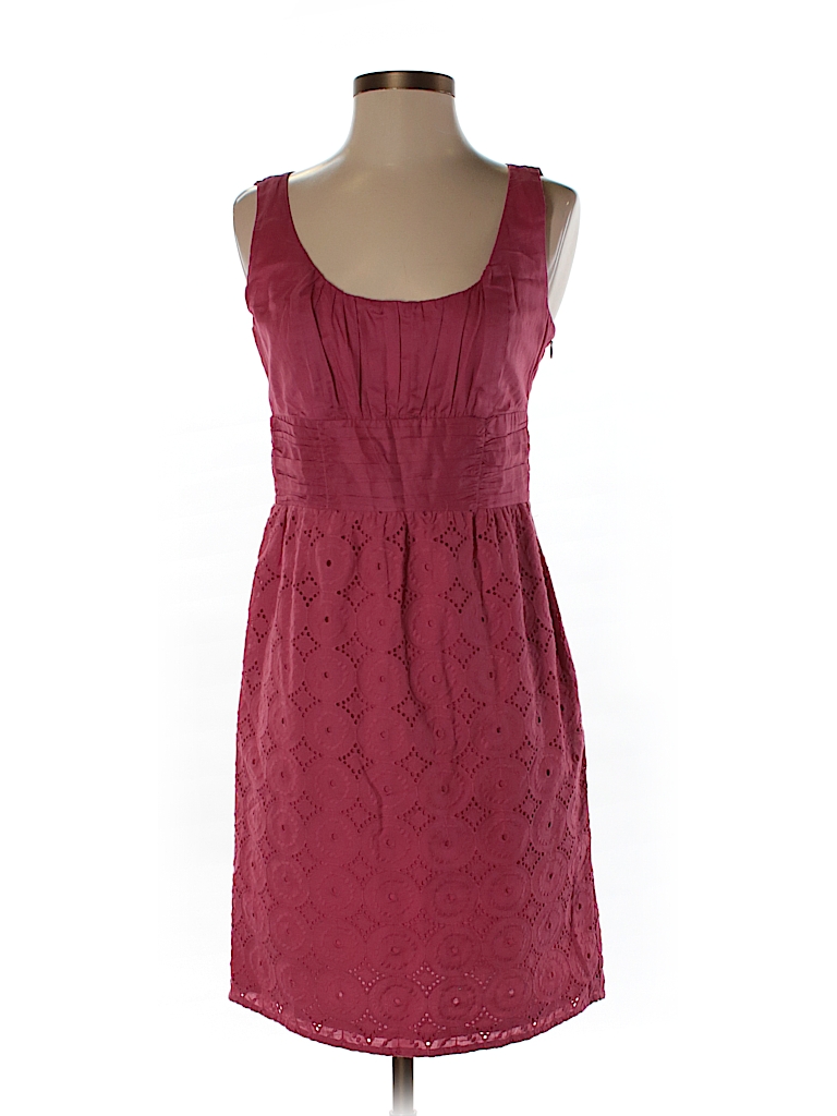 Ann Taylor LOFT Outlet 100% Cotton Solid Pink Casual Dress Size 2 - 55% ...