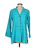 Charlotte Kellogg Teal 3/4 Sleeve Button-Down Shirt Size M - photo 1