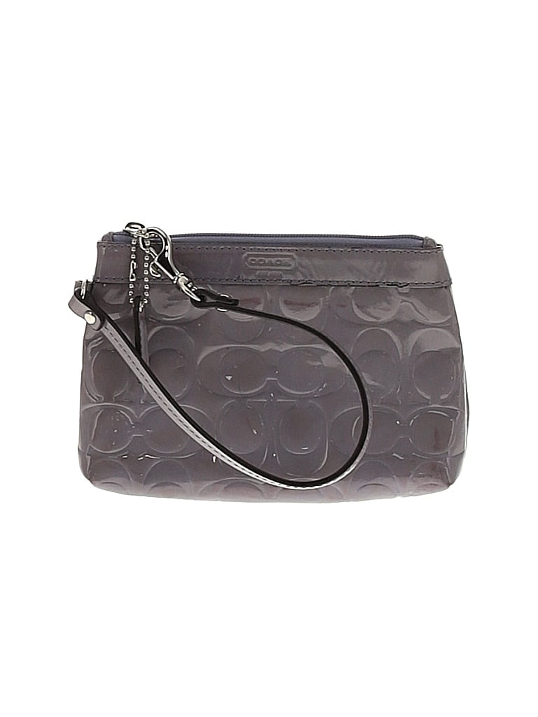 Coach Factory 100% Leather Gray Purple Leather Wristlet One size - photo 1