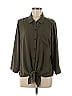 Belle By Kim Gravel 100% Polyester Green 3/4 Sleeve Blouse Size M - photo 1