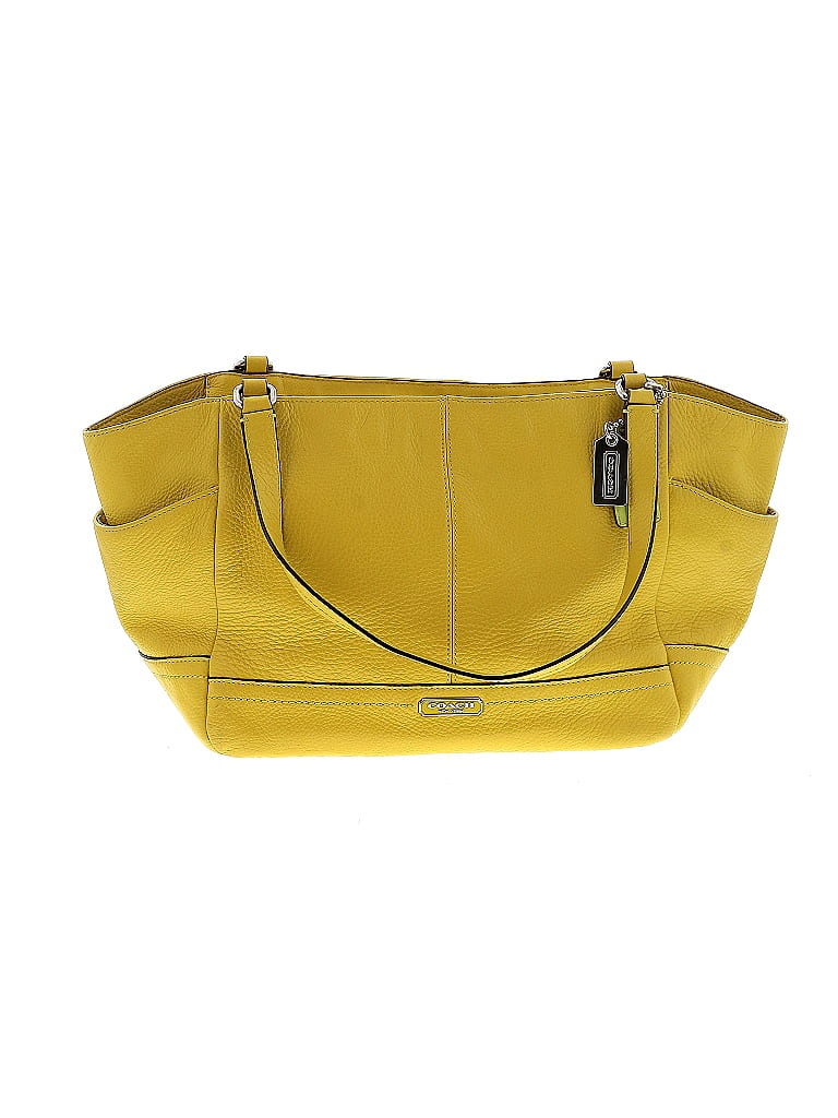 Coach Factory 100% Leather Solid Yellow Leather Tote One size - photo 1