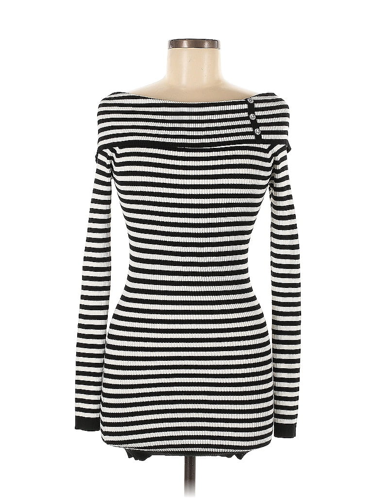 Candie's Stripes Black Casual Dress Size M - photo 1