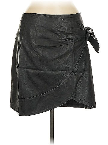 Parrllel Lines Faux Leather Skirt (view 1)