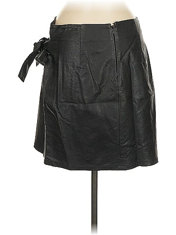 Parrllel Lines Faux Leather Skirt (view 2)