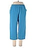 St. John Sport Solid Blue Casual Pants Size L - photo 1