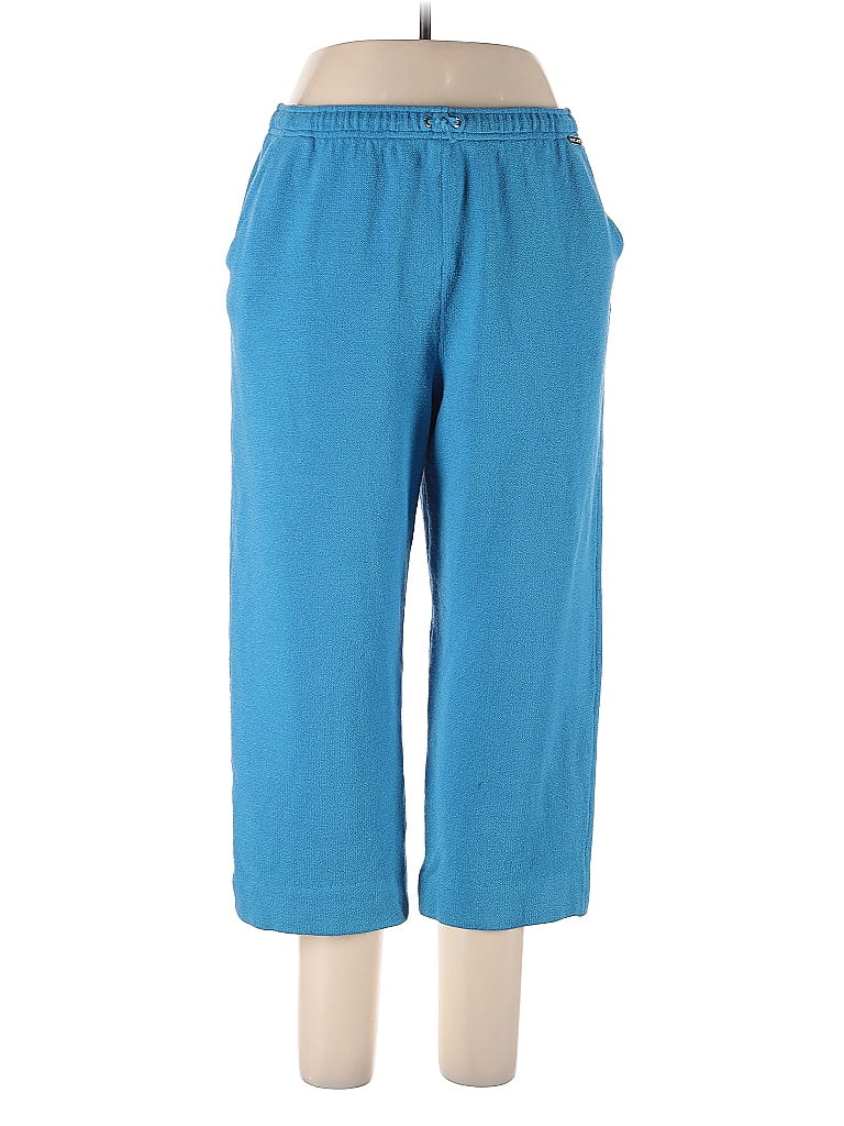 St. John Sport Solid Blue Casual Pants Size L - photo 1