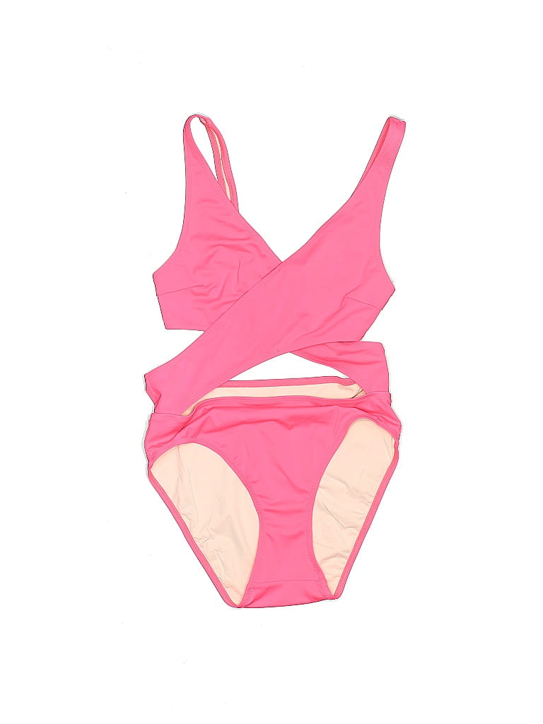 Solid & Striped Solid Pink One Piece Swimsuit Size S - photo 1