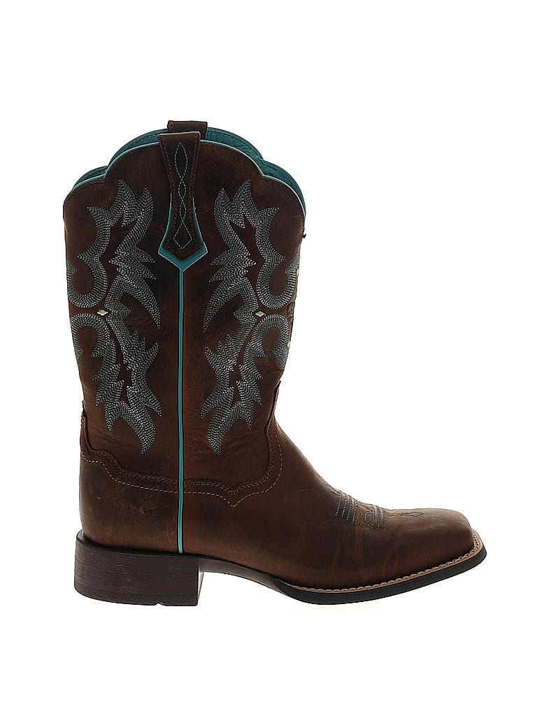 Ariat Teal Brown Boots Size 8 1/2 - photo 1