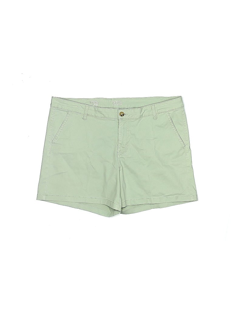 a.n.a. A New Approach Solid Green Khaki Shorts Size 14 - photo 1