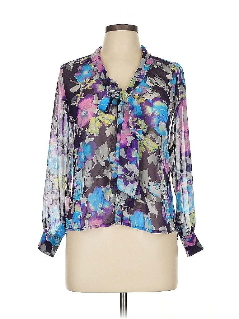 Pre-owned June & Hudson Long Sleeve Blouse In Purple