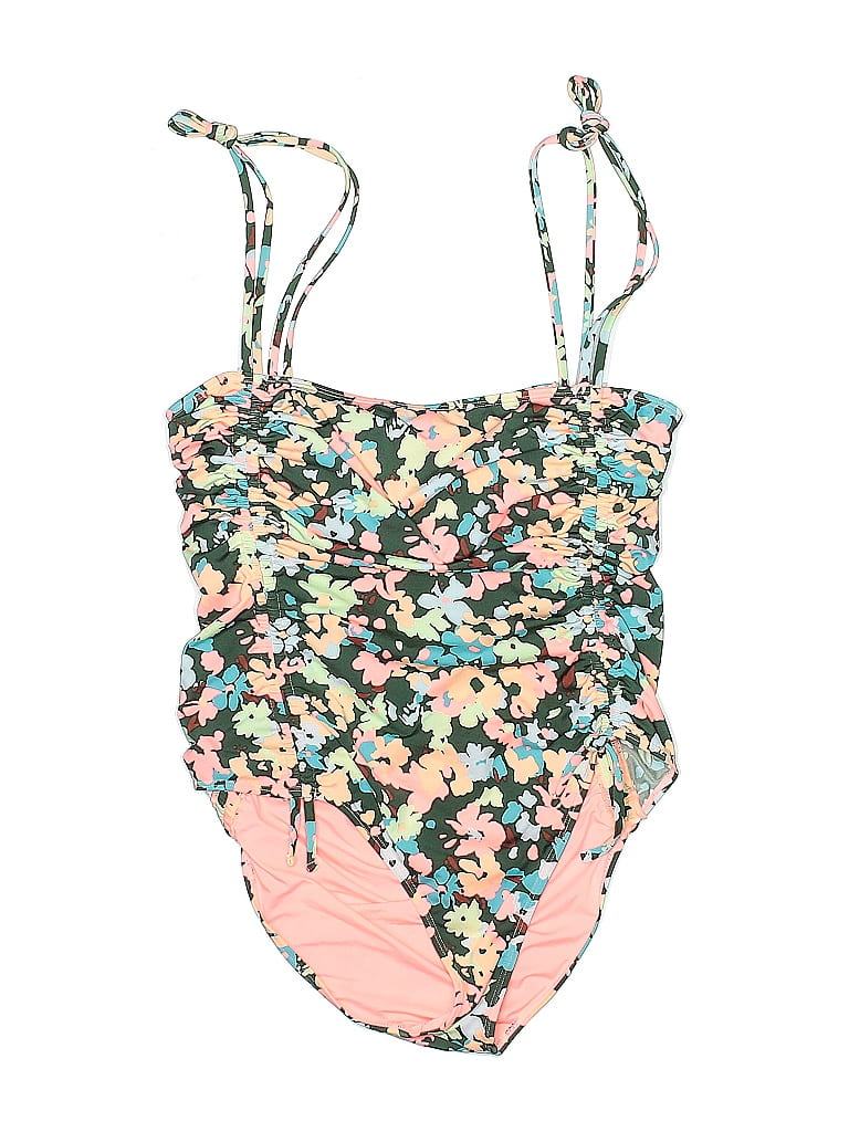 Carve Designs Floral Pink One Piece Swimsuit Size L - photo 1