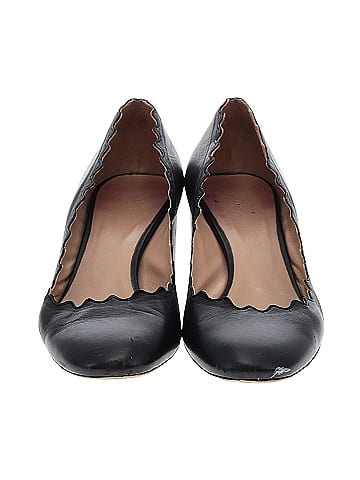 Chloé Leather Lauren Scalloped Heels (view 2)