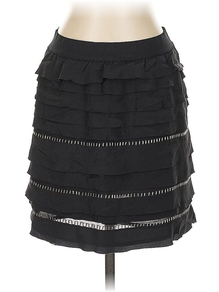 Pre-owned Bcbgmaxazria Silk Skirt In Black
