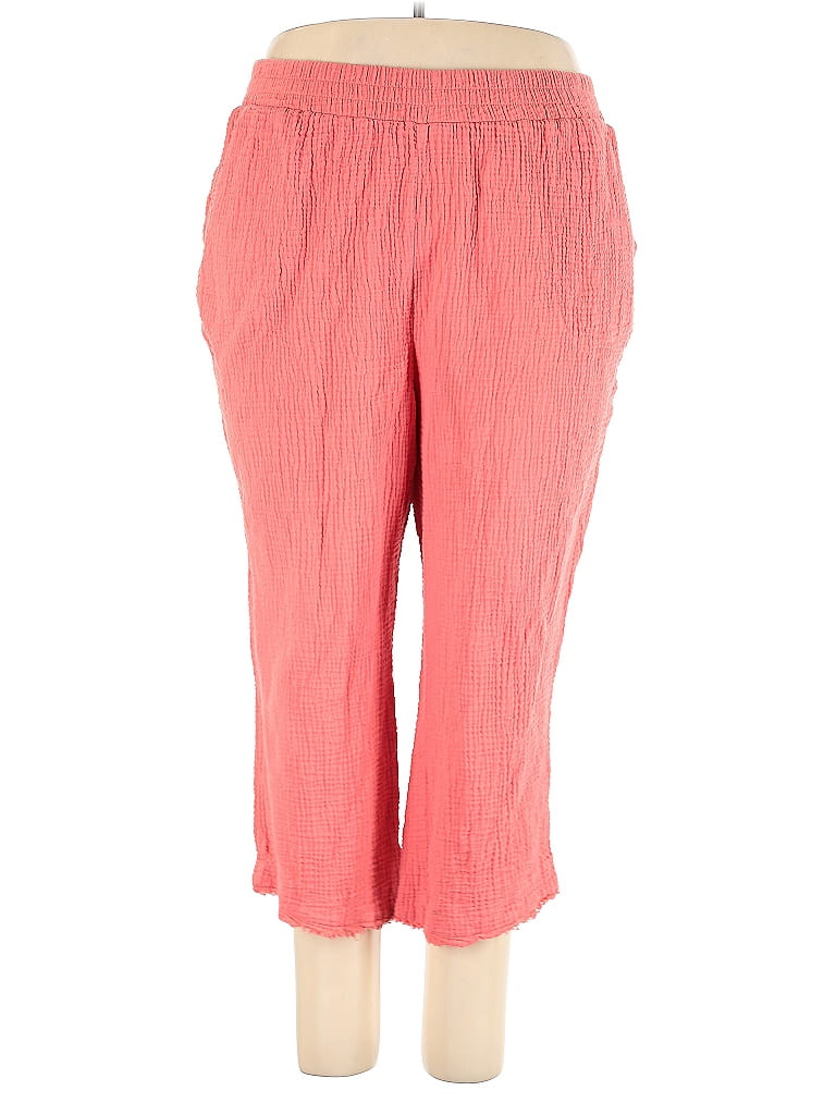 Belle By Kim Gravel 100% Cotton Red Casual Pants Size 2X - photo 1
