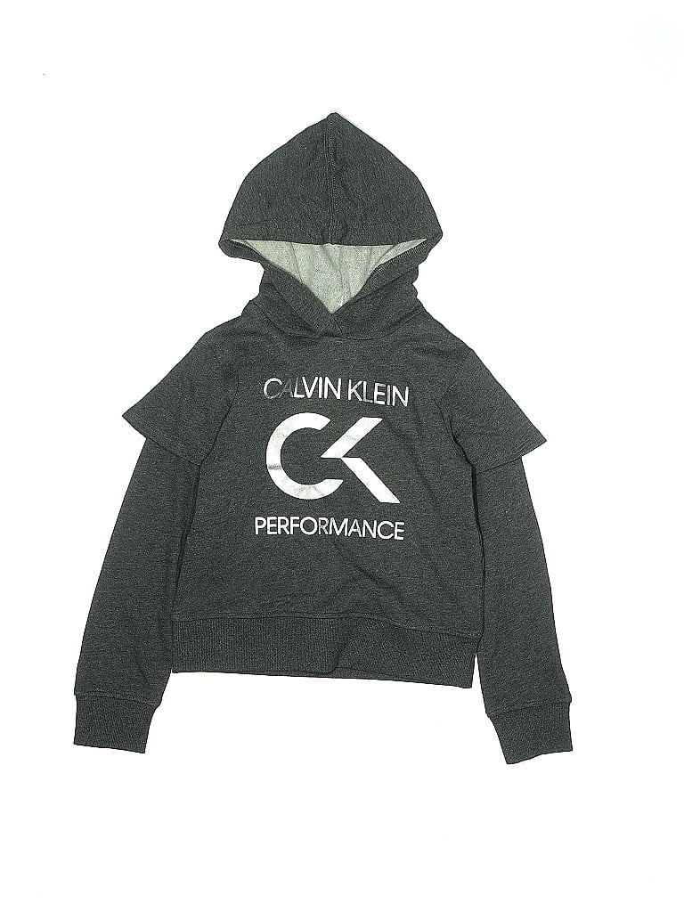 Pre-owned Calvin Klein Performance Kids' Pullover Hoodie In Gray