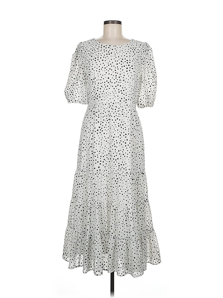 BB Dakota 100% Polyester Polka Dots White Casual Dress Size 8 - photo 1