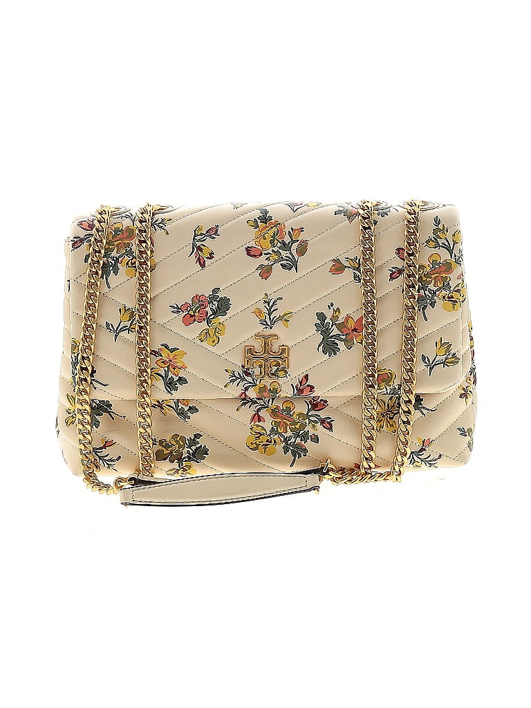 Tory Burch 100% Leather Floral Ivory Tan Leather Shoulder Bag One size - photo 1