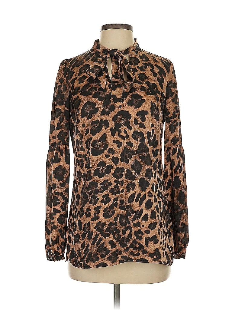 Pre-owned Michael Michael Kors Long Sleeve Blouse In Brown