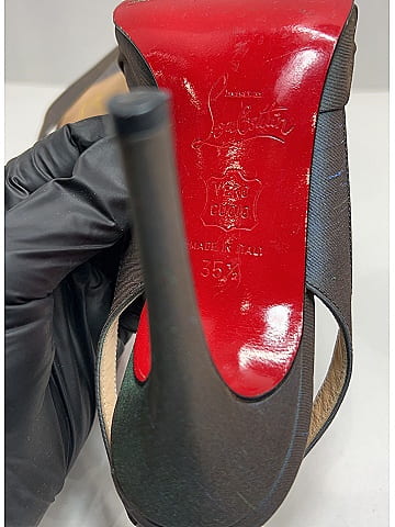Christian Louboutin Black Gray Vintage Slingback Heels Size EU (IT) 35 1/2 / US 5 1/2