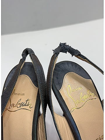 Christian Louboutin Black Gray Vintage Slingback Heels Size EU (IT) 35 1/2 / US 5 1/2