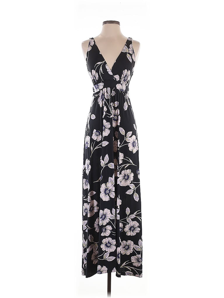 Veronica M. Floral Black Casual Dress Size S - photo 1