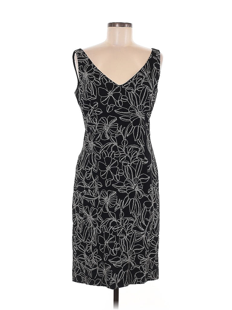 Spiegel Graphic Black Cocktail Dress Size 8 - photo 1
