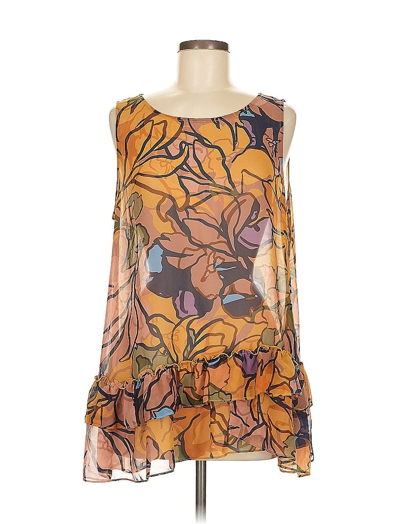 LOGO by Lori Goldstein Orange Sleeveless Blouse Size M - photo 1