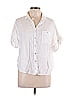 Catherine Malandrino 100% Linen Ivory Short Sleeve Button-Down Shirt Size L - photo 1