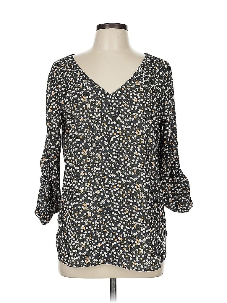 Pre-owned Ann Taylor Loft Outlet 3/4 Sleeve Blouse In Black