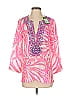 Lilly Pulitzer 100% Silk Pink 3/4 Sleeve Silk Top Size S - photo 1