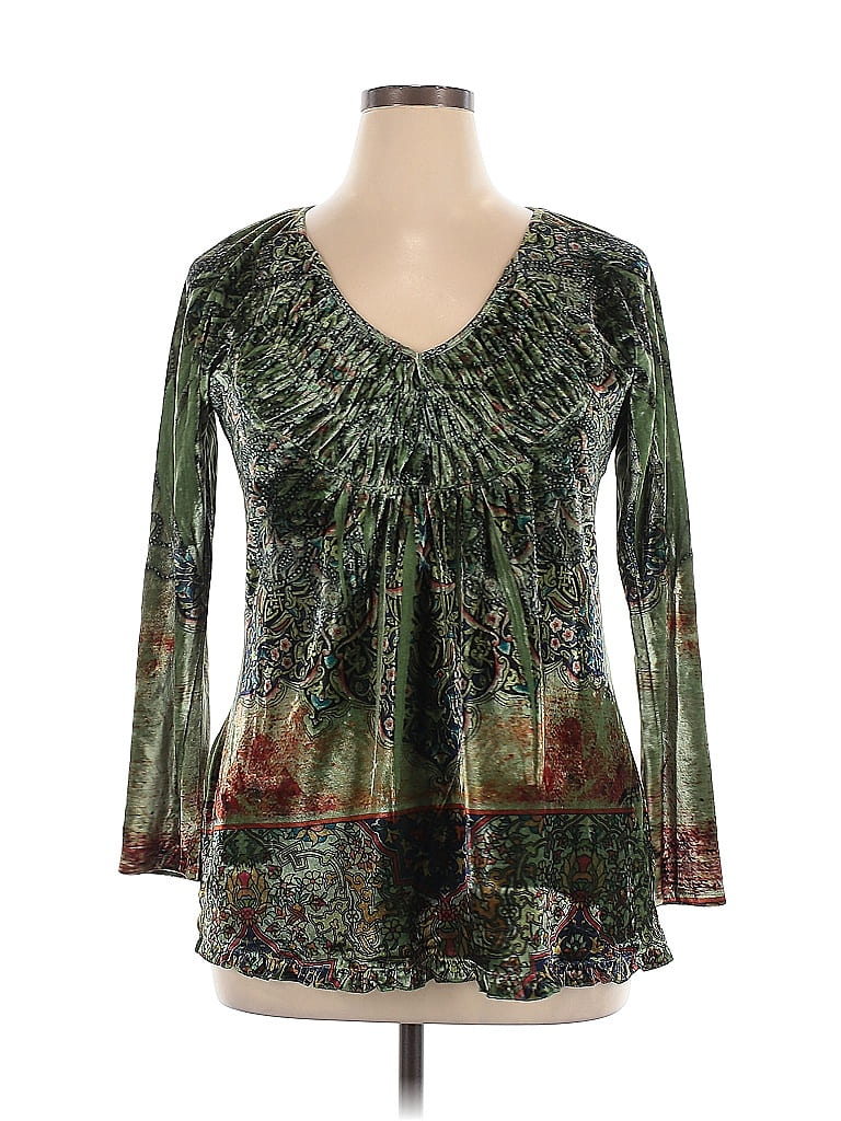 One World Green Long Sleeve Top Size XL - photo 1