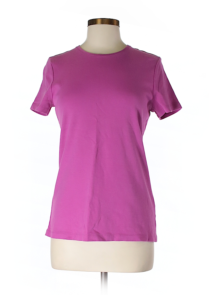 Croft & Barrow 100% Cotton Solid Pink Short Sleeve T-Shirt Size M - 83% ...