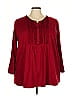 Woman Within Burgundy Red Long Sleeve Henley Size 3X - photo 1
