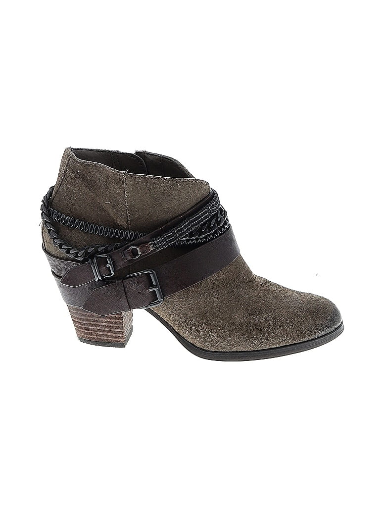 Trouve Gray Tan Ankle Boots Size 8 1/2 - photo 1