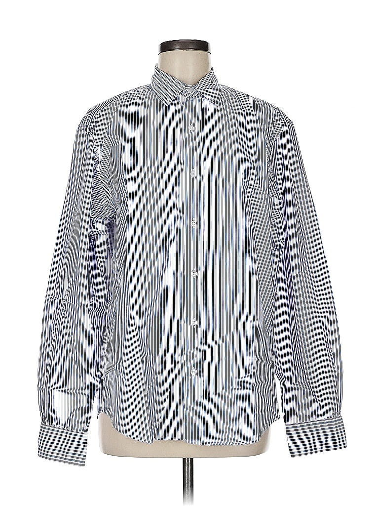 Frank & Eileen 100% Cotton Stripes Blue Long Sleeve Button-Down Shirt Size M - photo 1