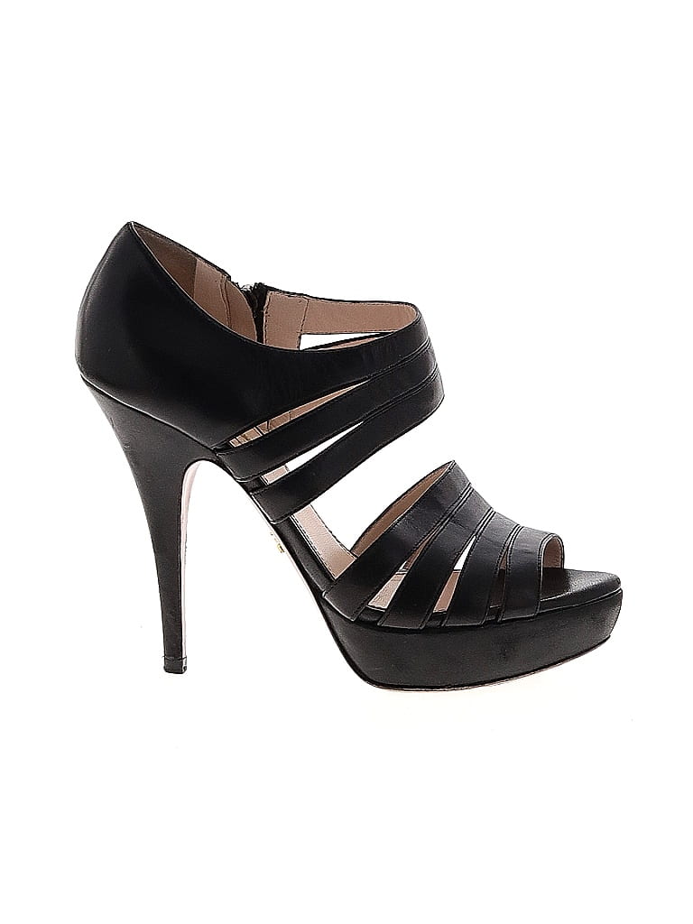 Prada 100% Leather Black Heels Size EU 38 - photo 1