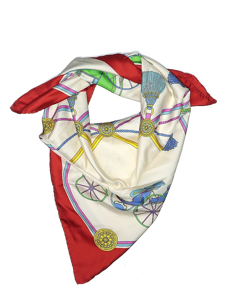 Céline 100% Silk Ivory Red Silk Scarf One size - photo 1