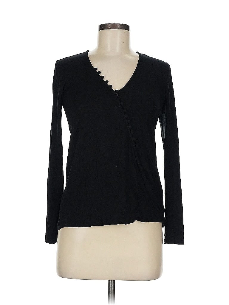 Pre-owned Maeve By Anthropologie Long Sleeve T-shirt In Black