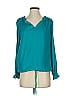 Left Coast by Dolan 100% Polyester Teal Long Sleeve T-Shirt Size XS - photo 1