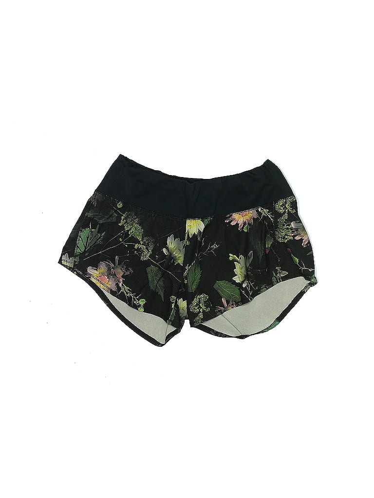Oiselle Tropical Black Green Athletic Shorts Size 4 - photo 1