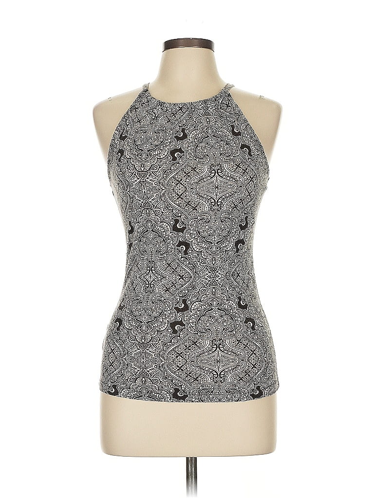 Pre-owned Ann Taylor Sleeveless Top Gray Halter Neckline Tops