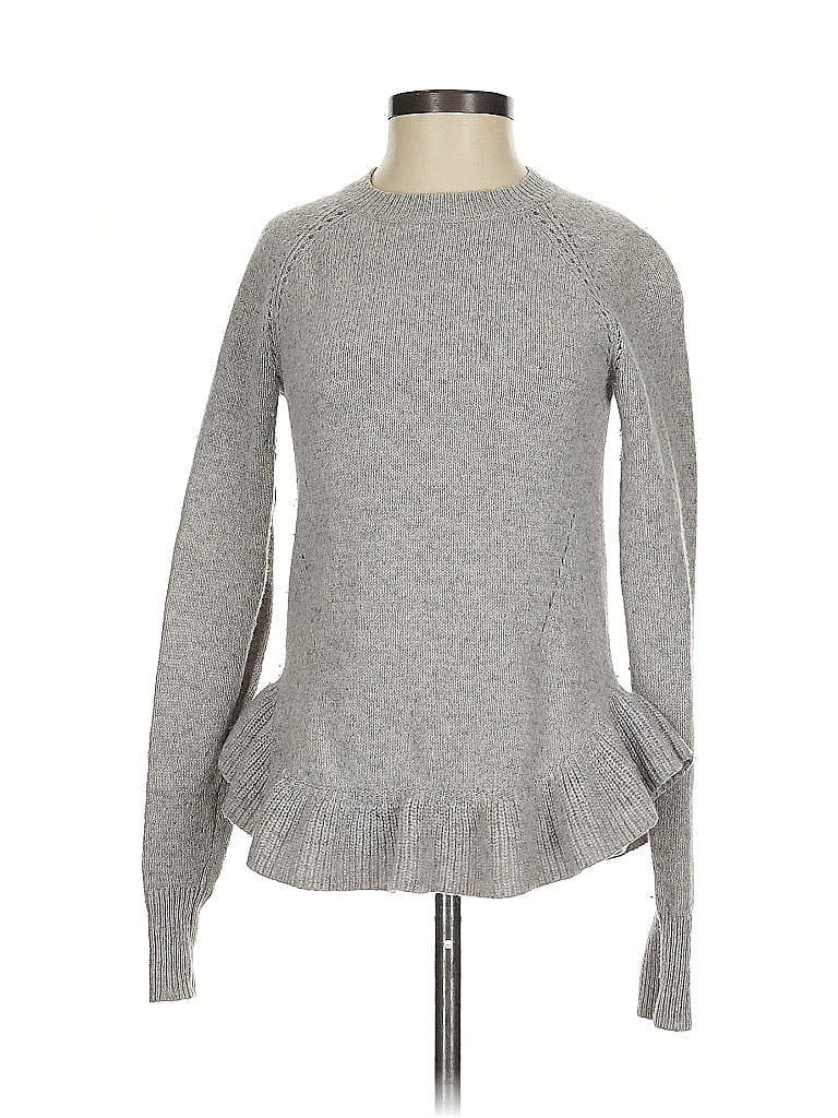 Pre-owned Ann Taylor Wool Pullover Sweater In Gray