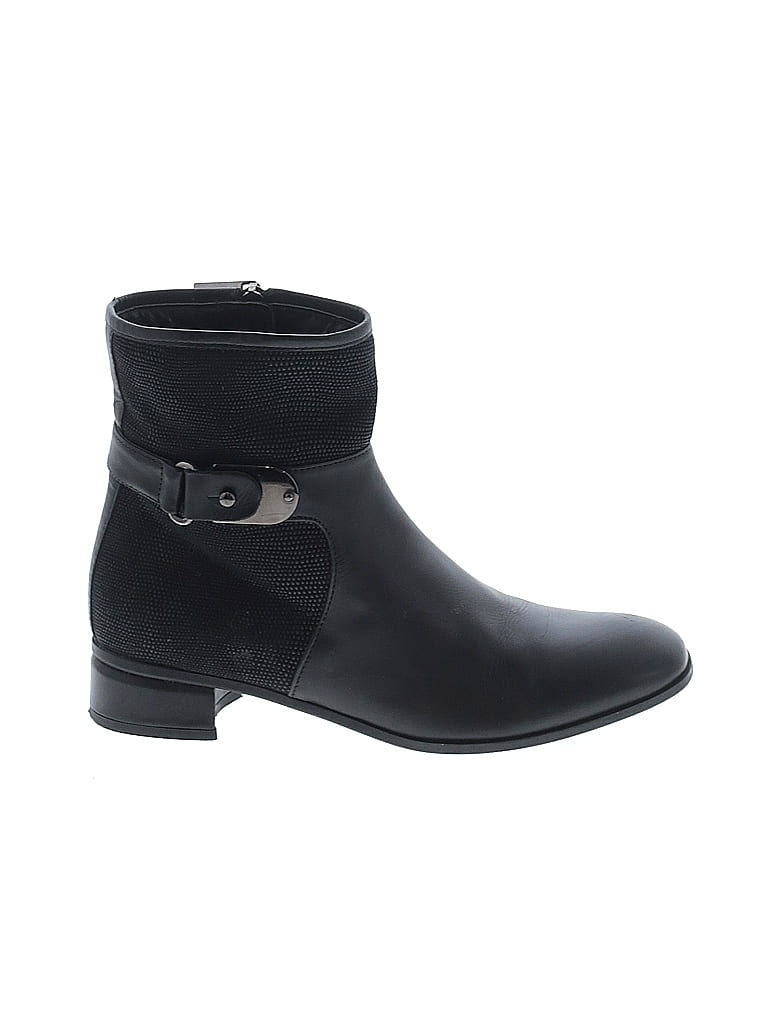 AQUATALIA Black Ankle Boots Size 7 - photo 1